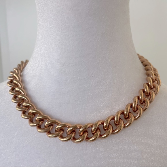 Rose Gold  Plated Chunky Lightweight Necklace - Picture 2 of 10